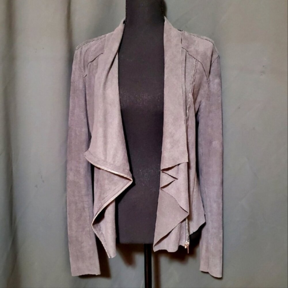 Blank NYC Faux Suede Gray Jacket Size Medium